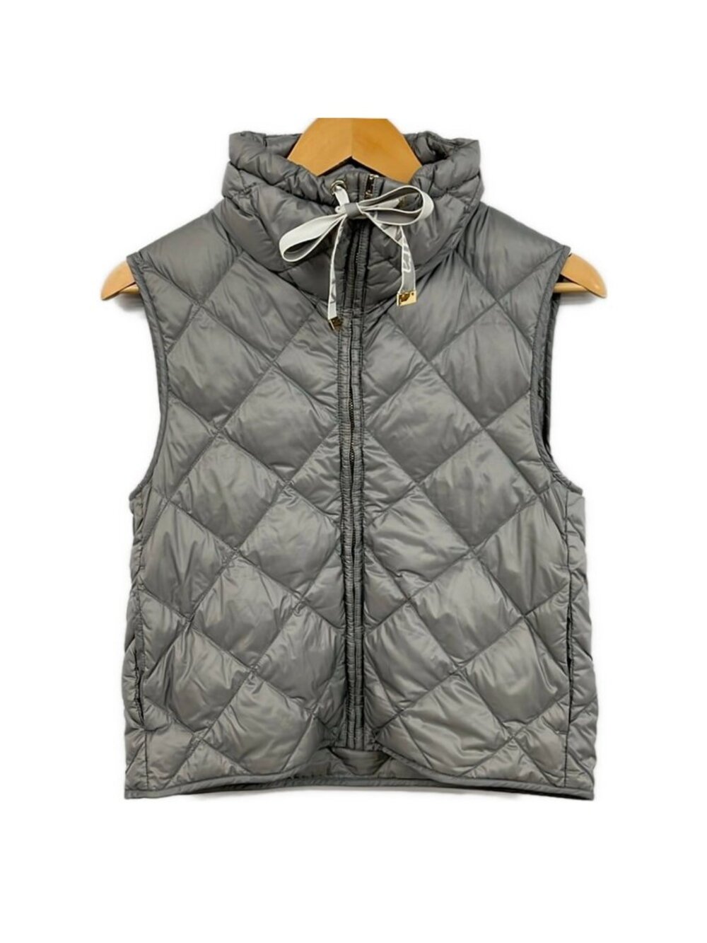 Max Mara Down Vest XS Gray Zip Up Autumn Winter